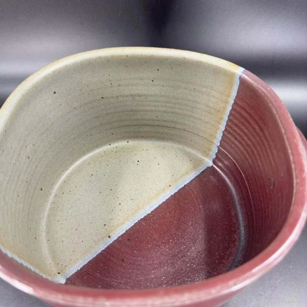Hand Made Studio Art Pottery Bowl Dish With Handles Signed B‎ Creek Planter Pot